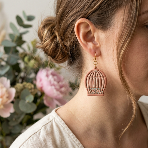 Bird Cage 1 Polymer Clay Cutter | Vintage Earring Tool