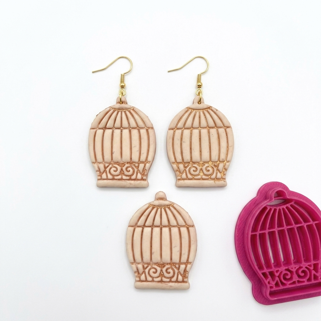 Bird Cage 1 Polymer Clay Cutter | Vintage Earring Tool