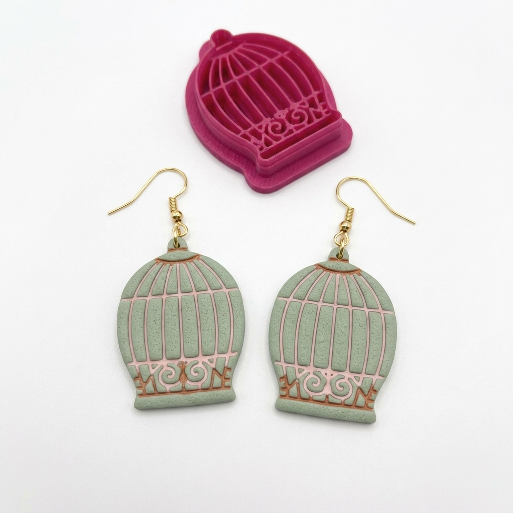 Bird Cage 1 Polymer Clay Cutter | Vintage Earring Tool