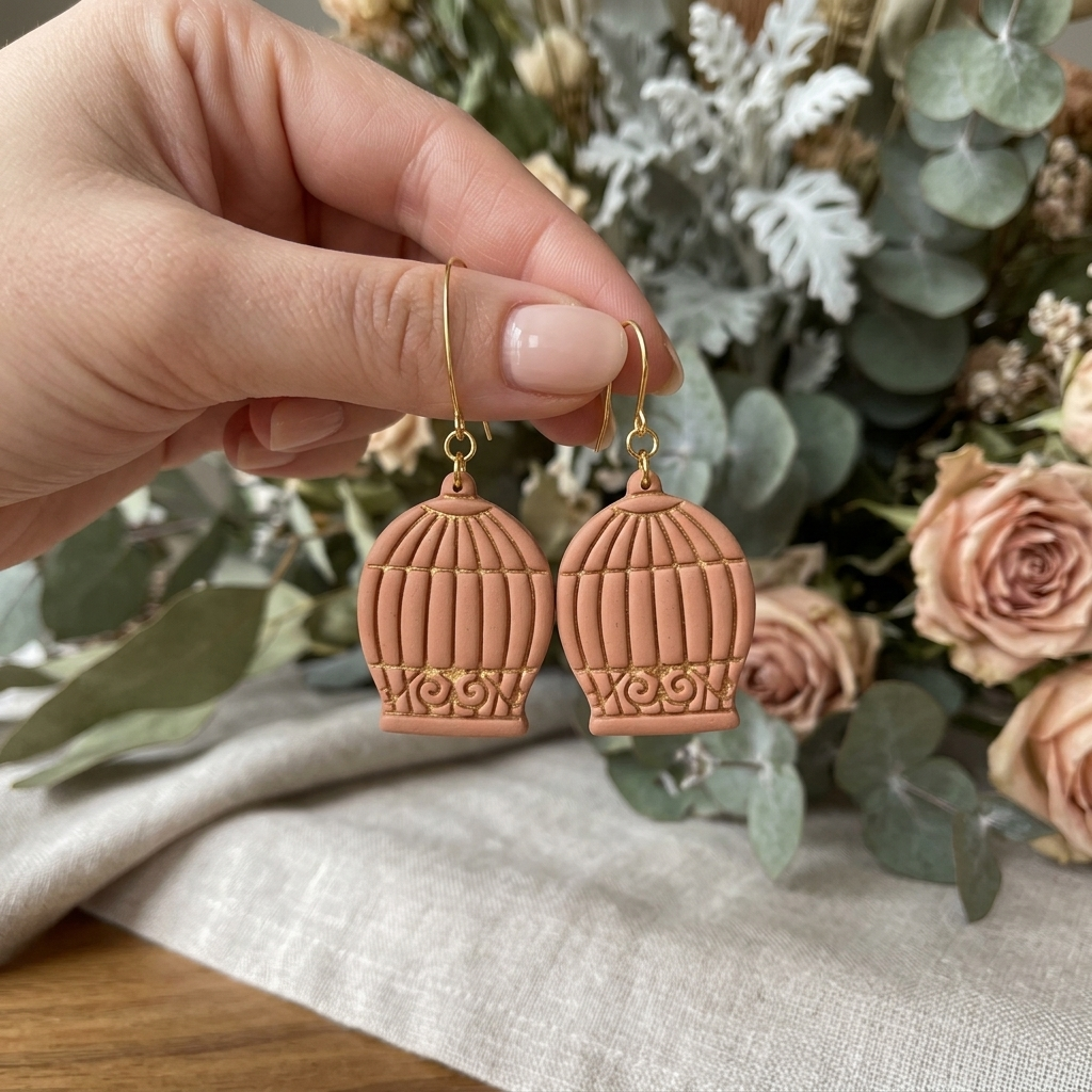 Bird Cage 1 Polymer Clay Cutter | Vintage Earring Tool