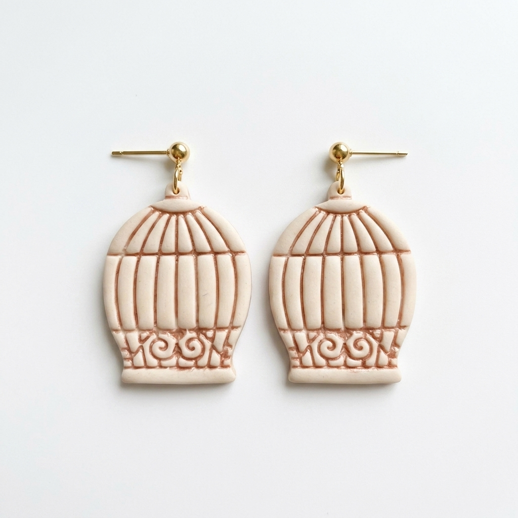 Bird Cage 1 Polymer Clay Cutter | Vintage Earring Tool