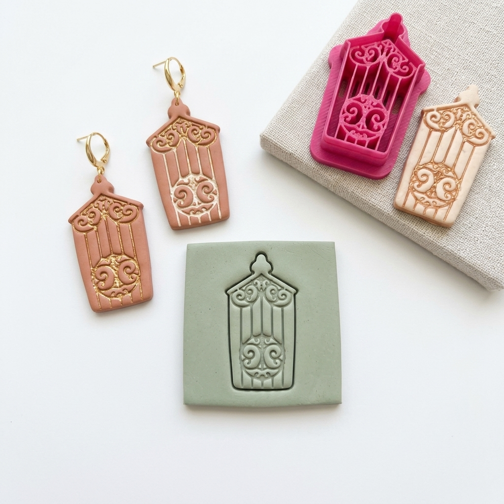 Bird Cage 2 Polymer Clay Cutter | Vintage Earring Tool