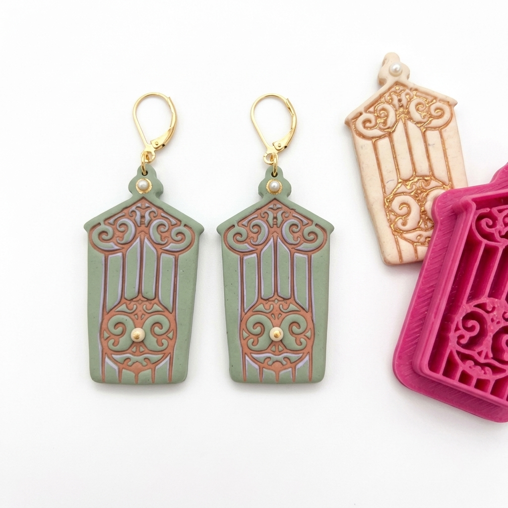 Bird Cage 2 Polymer Clay Cutter | Vintage Earring Tool