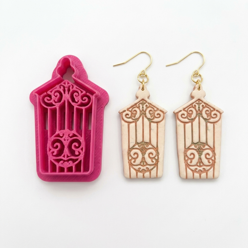Bird Cage 2 Polymer Clay Cutter | Vintage Earring Tool