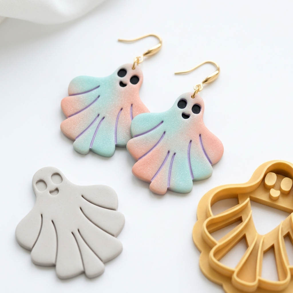 Blanket Ghost Polymer Clay Cutter | Cute Halloween Earring Tool