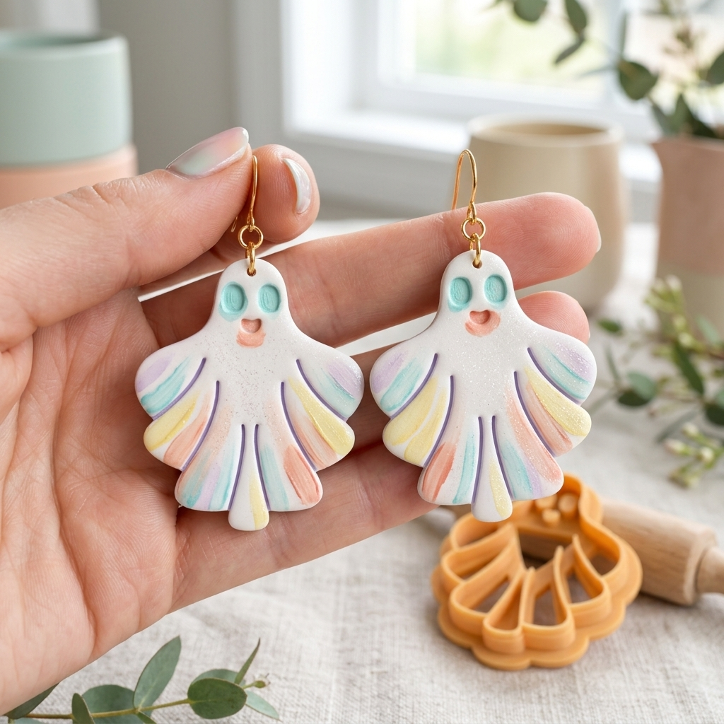 Blanket Ghost Polymer Clay Cutter | Cute Halloween Earring Tool