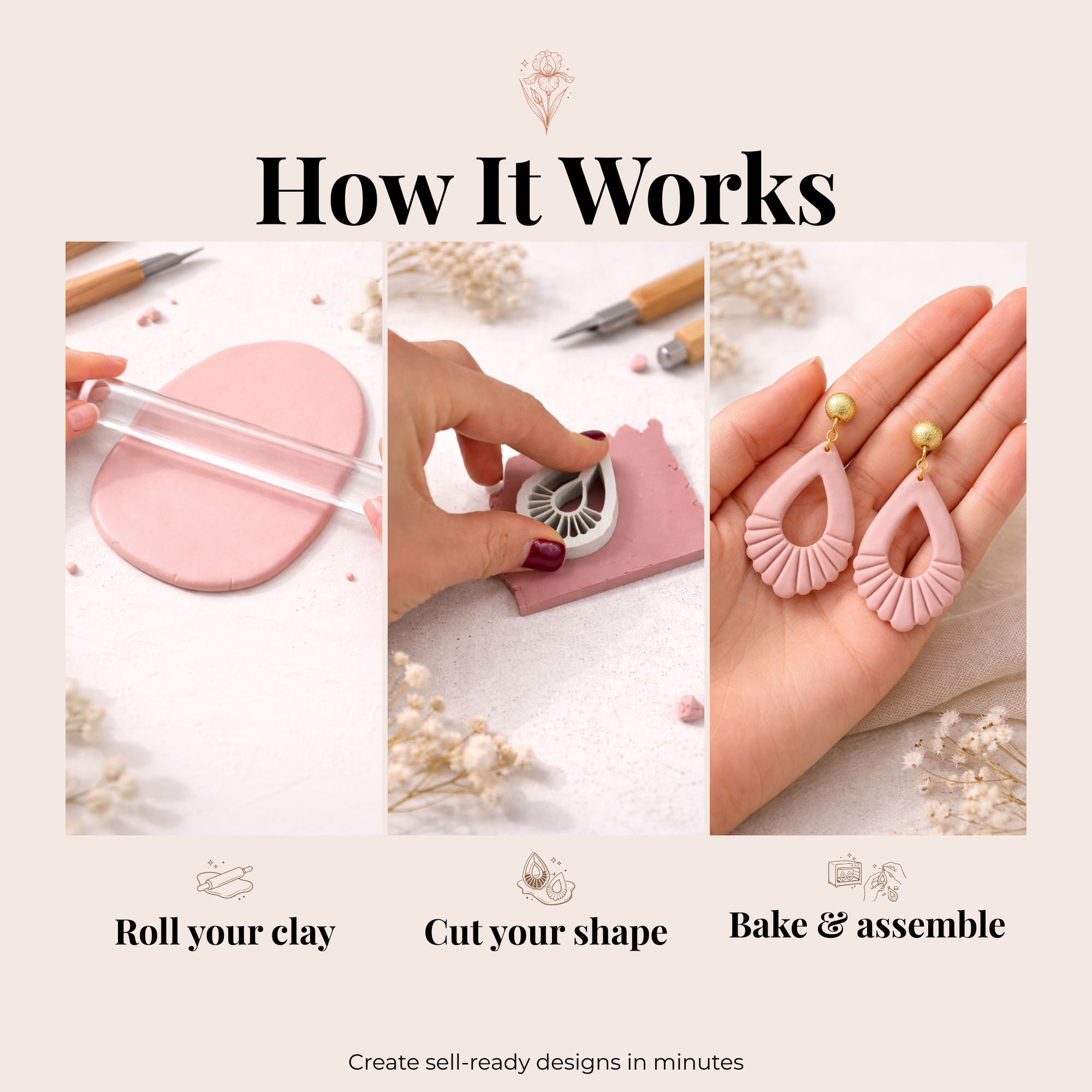 Blooming Tear Polymer Clay Cutter