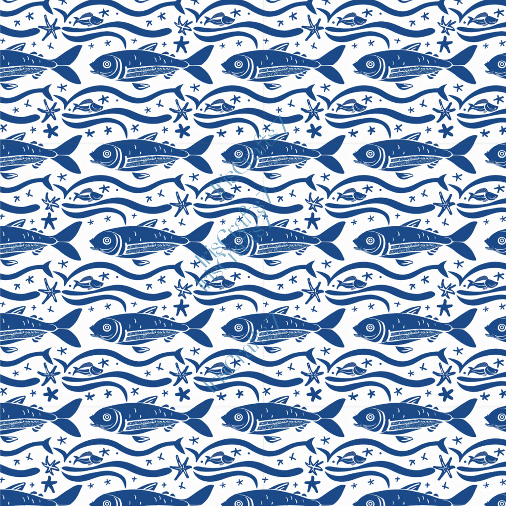 Blue Sardines Water Soluble Transfer Paper for Polymer Clay