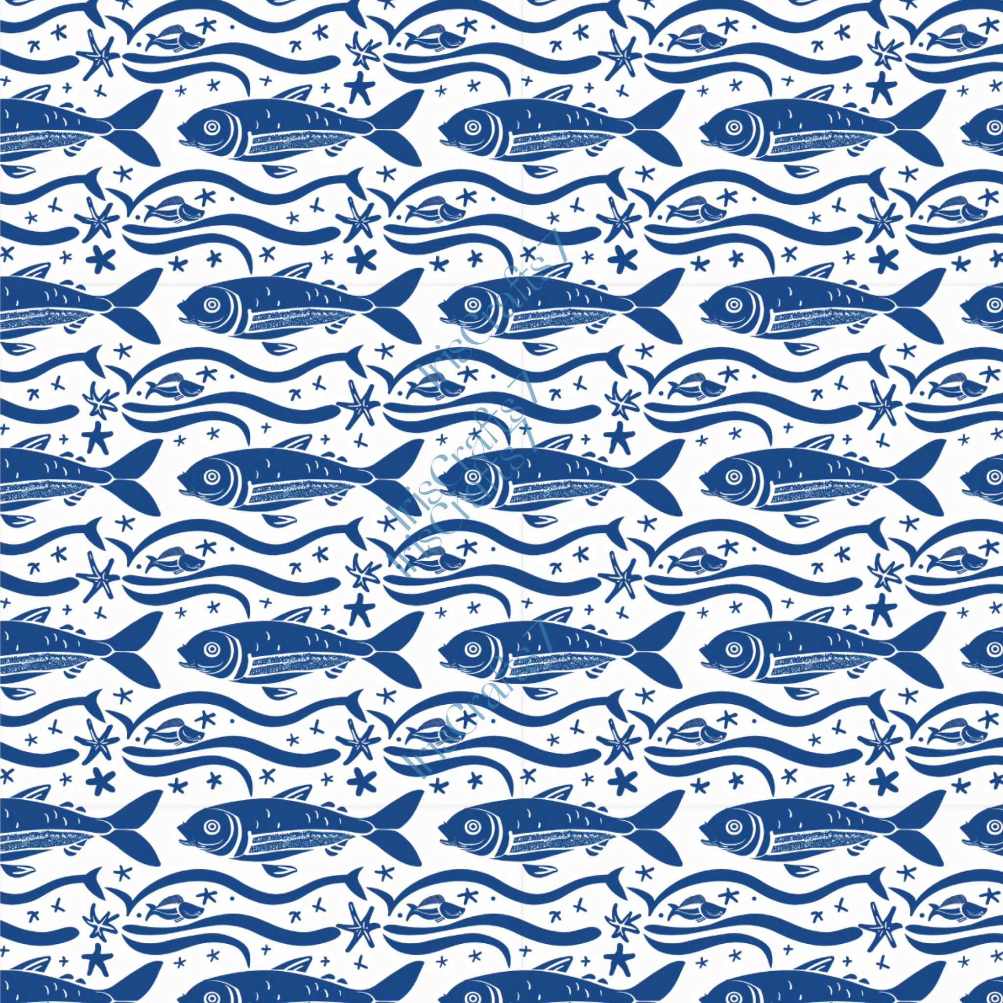 Blue Sardines Water Soluble Transfer Paper for Polymer Clay