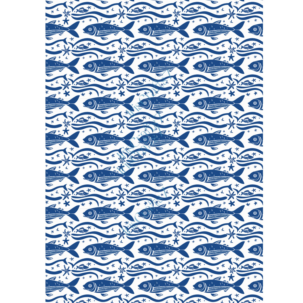 Blue Sardines Water Soluble Transfer Paper for Polymer Clay