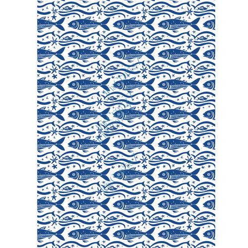 Blue Sardines Water Soluble Transfer Paper for Polymer Clay