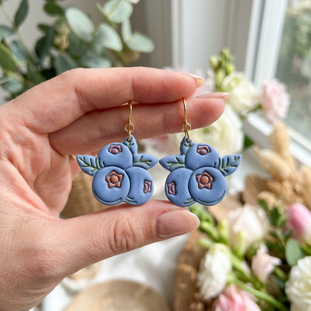 Blueberries Polymer Clay Cutter | Cute Fruit Earring Tool