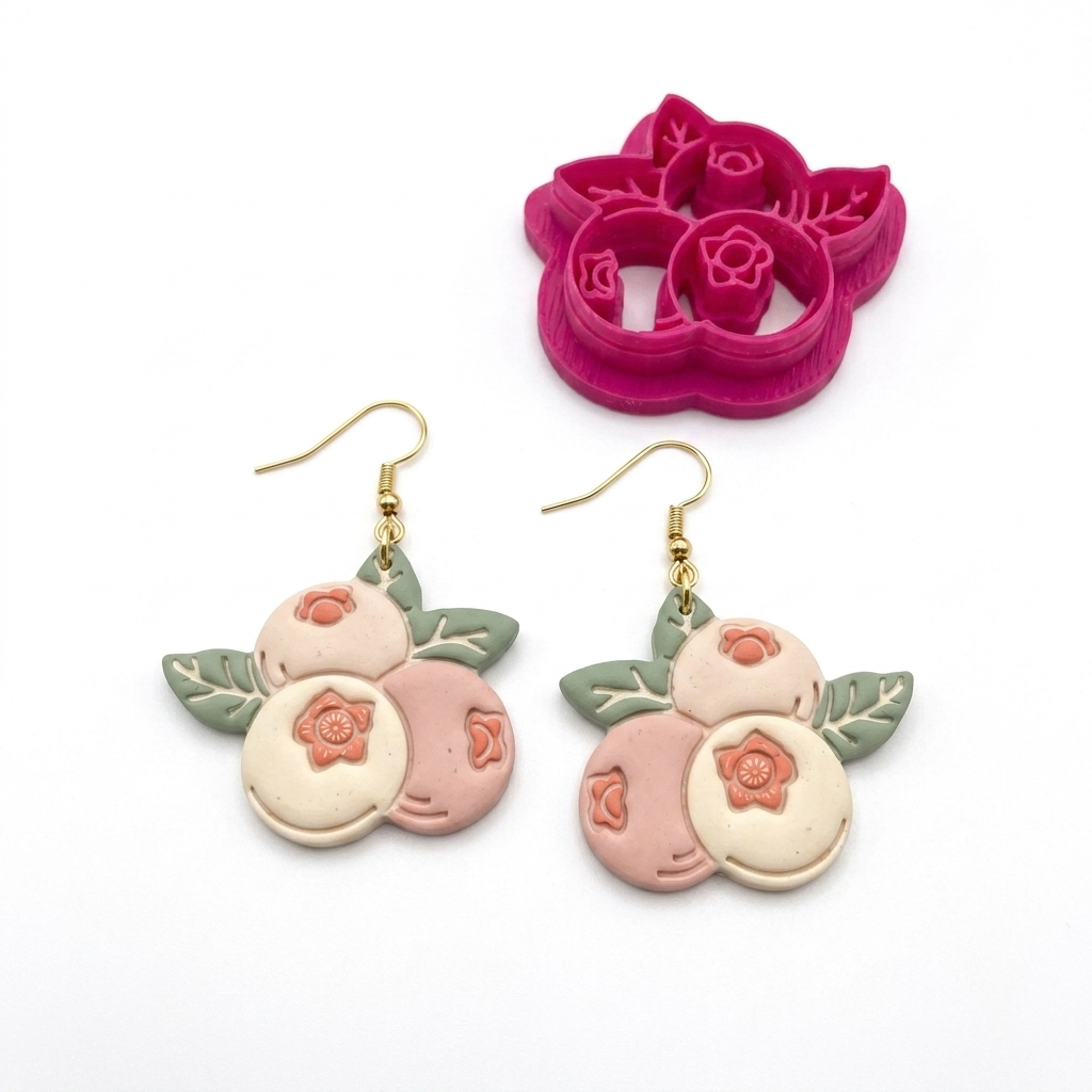 Blueberries Polymer Clay Cutter | Cute Fruit Earring Tool
