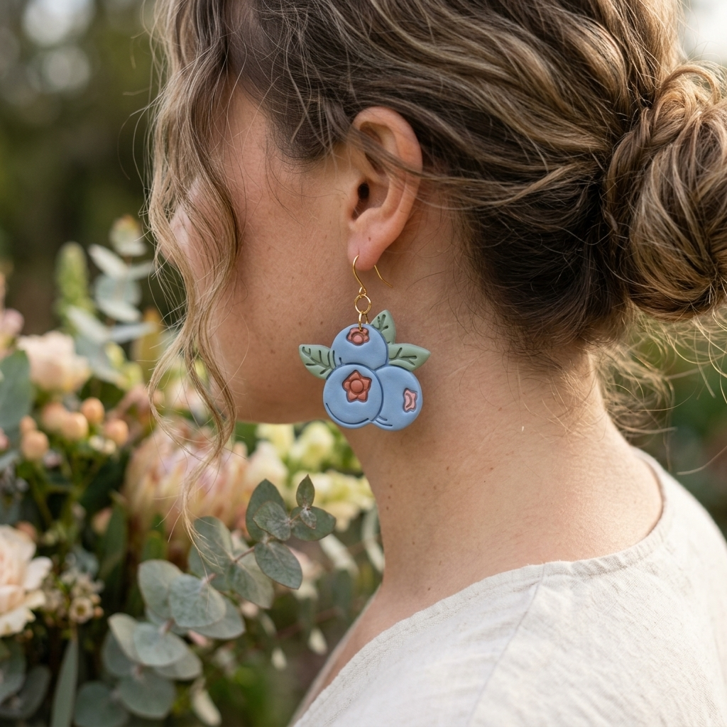 Blueberries Polymer Clay Cutter | Cute Fruit Earring Tool