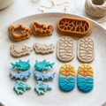 Board with Sharks Polymer Clay Cutter Set | Ocean Earring Tool