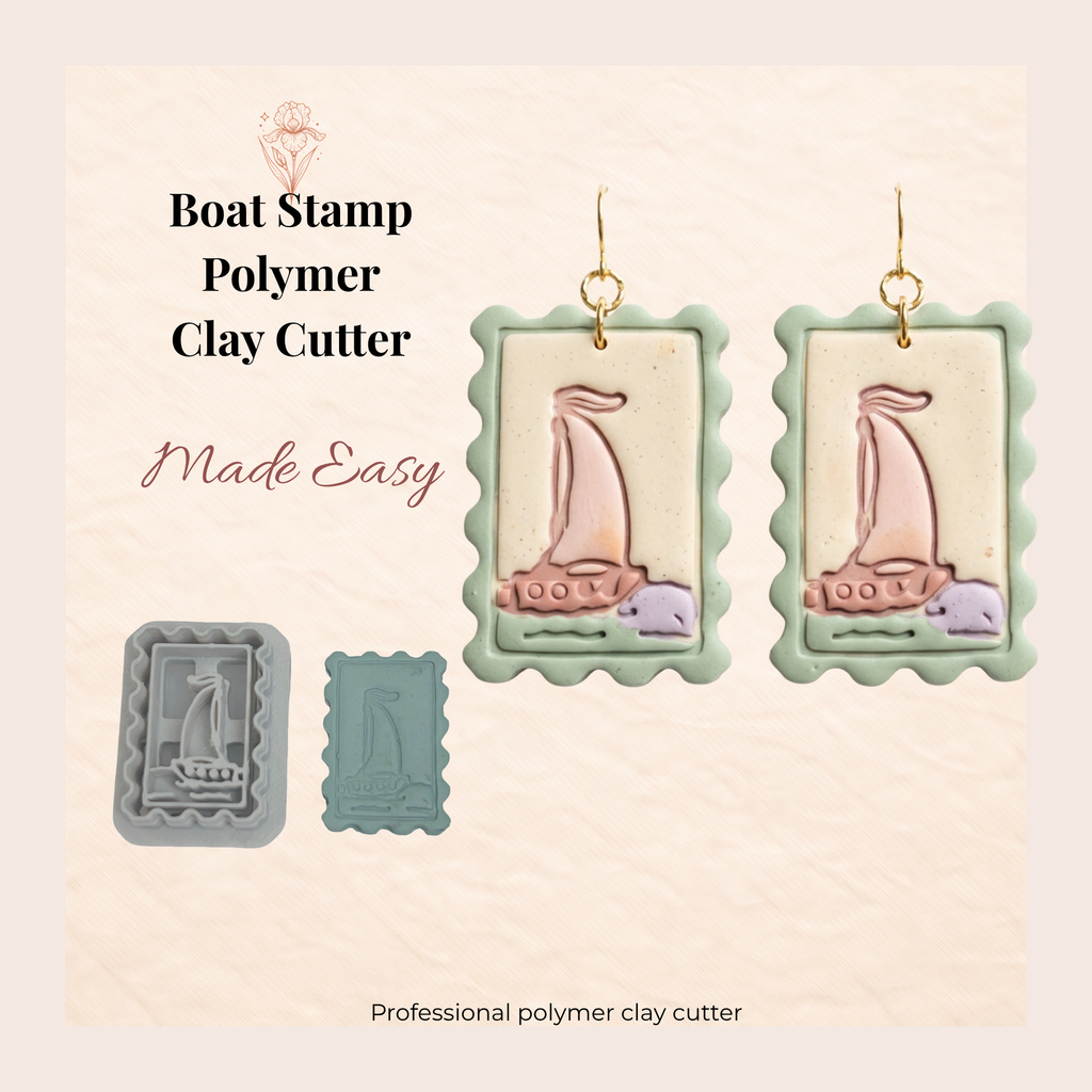 Boat Stamp Polymer Clay Cutter 20–45mm | Nautical Earring Cutter | IrisCrafts7