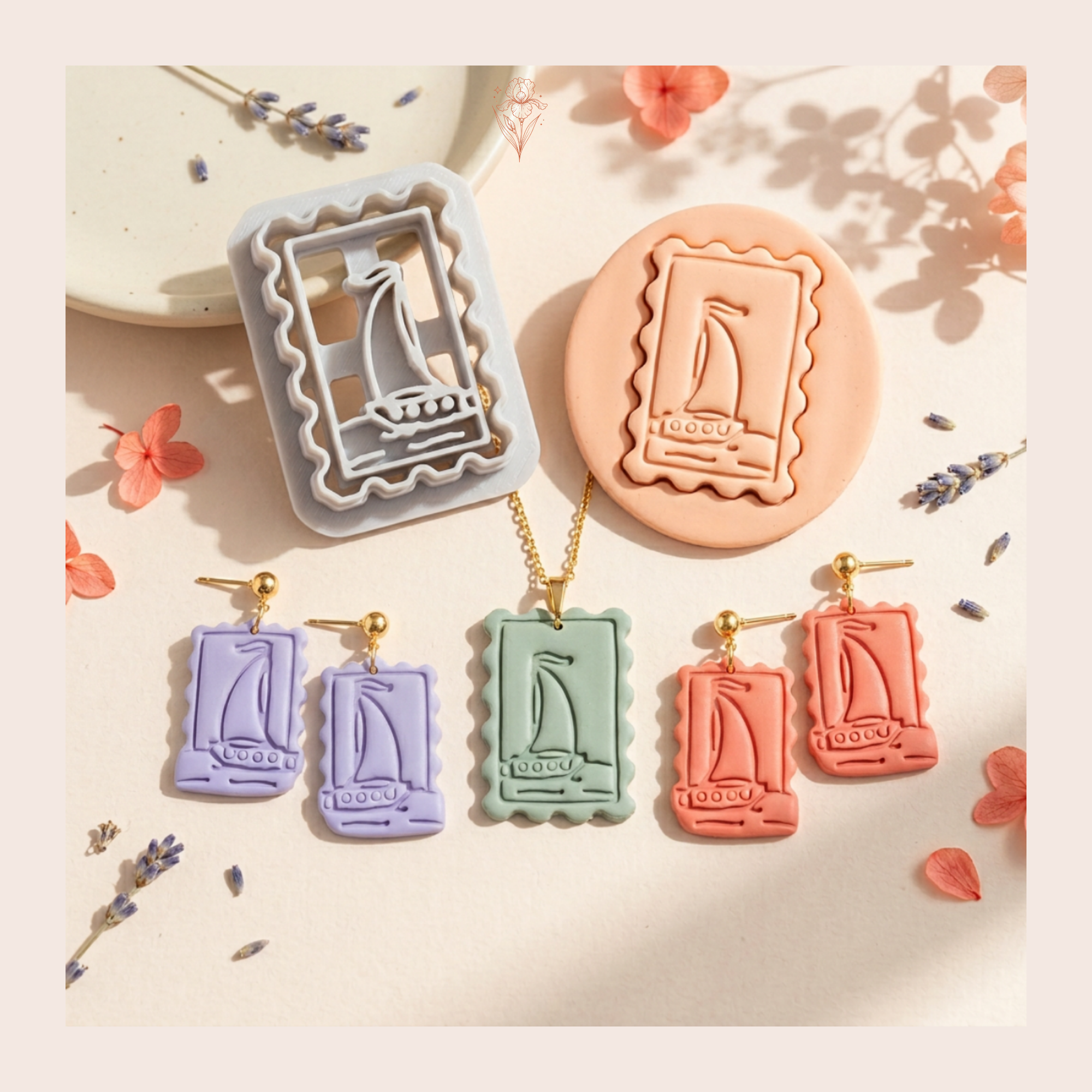 Boat Stamp Polymer Clay Cutter 20–45mm | Nautical Earring Cutter | IrisCrafts7