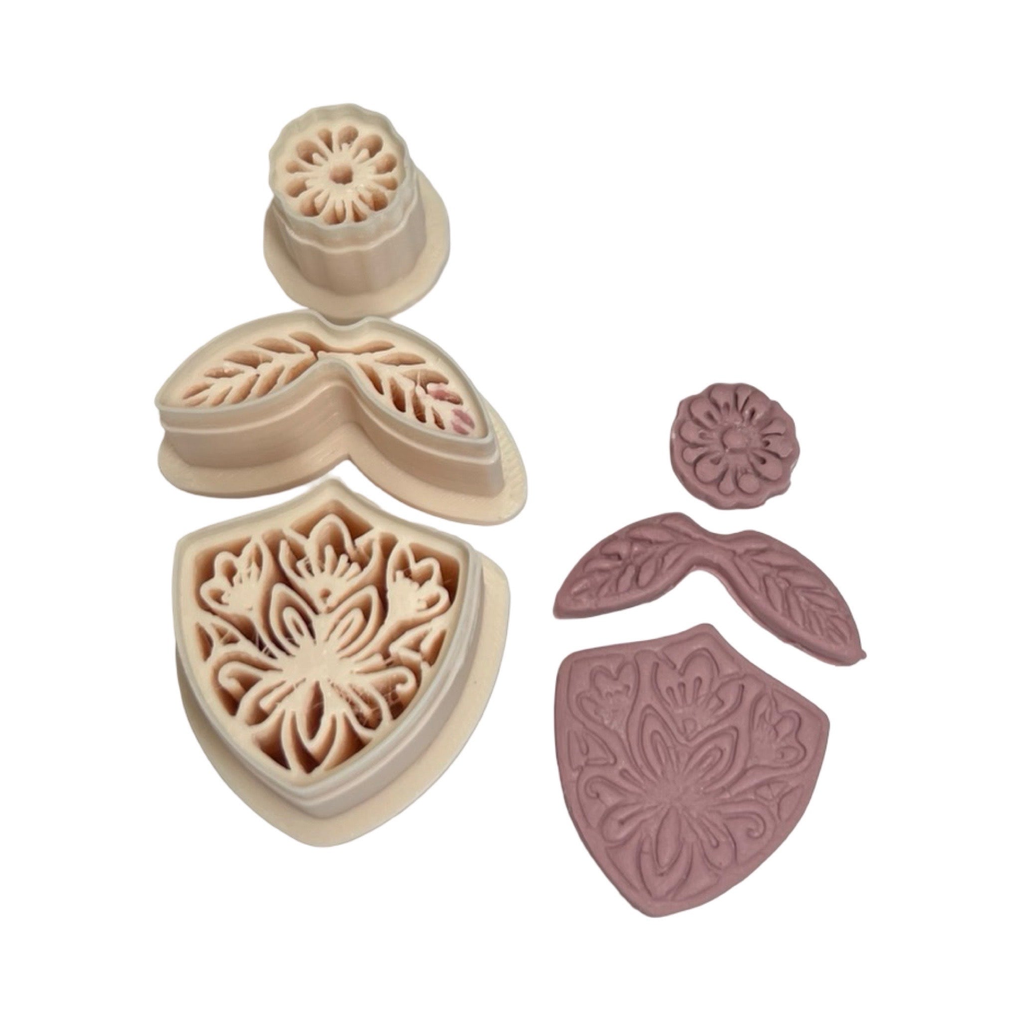 Boho Botanical Shield Polymer Clay Cutter Set