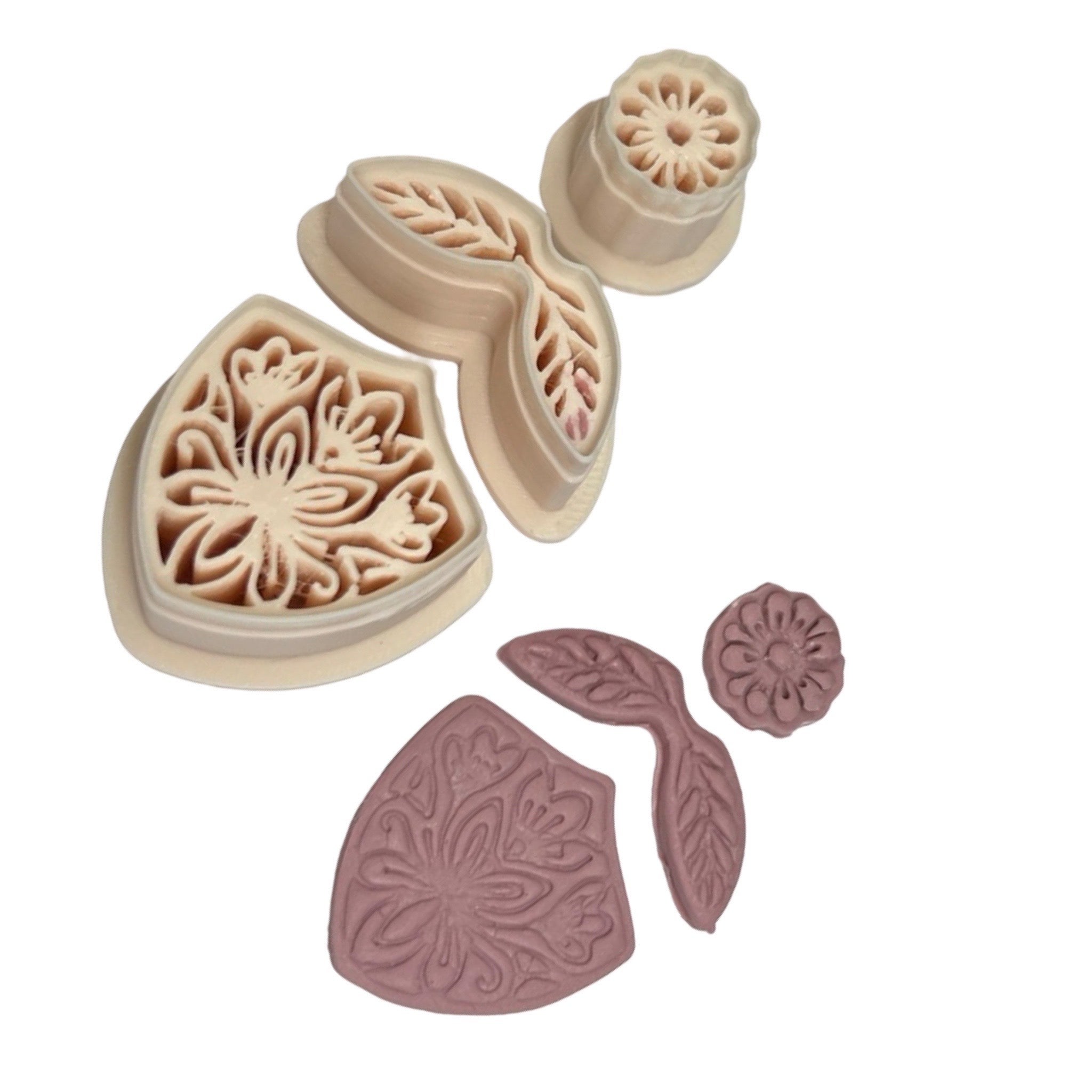 Boho Botanical Shield Polymer Clay Cutter Set