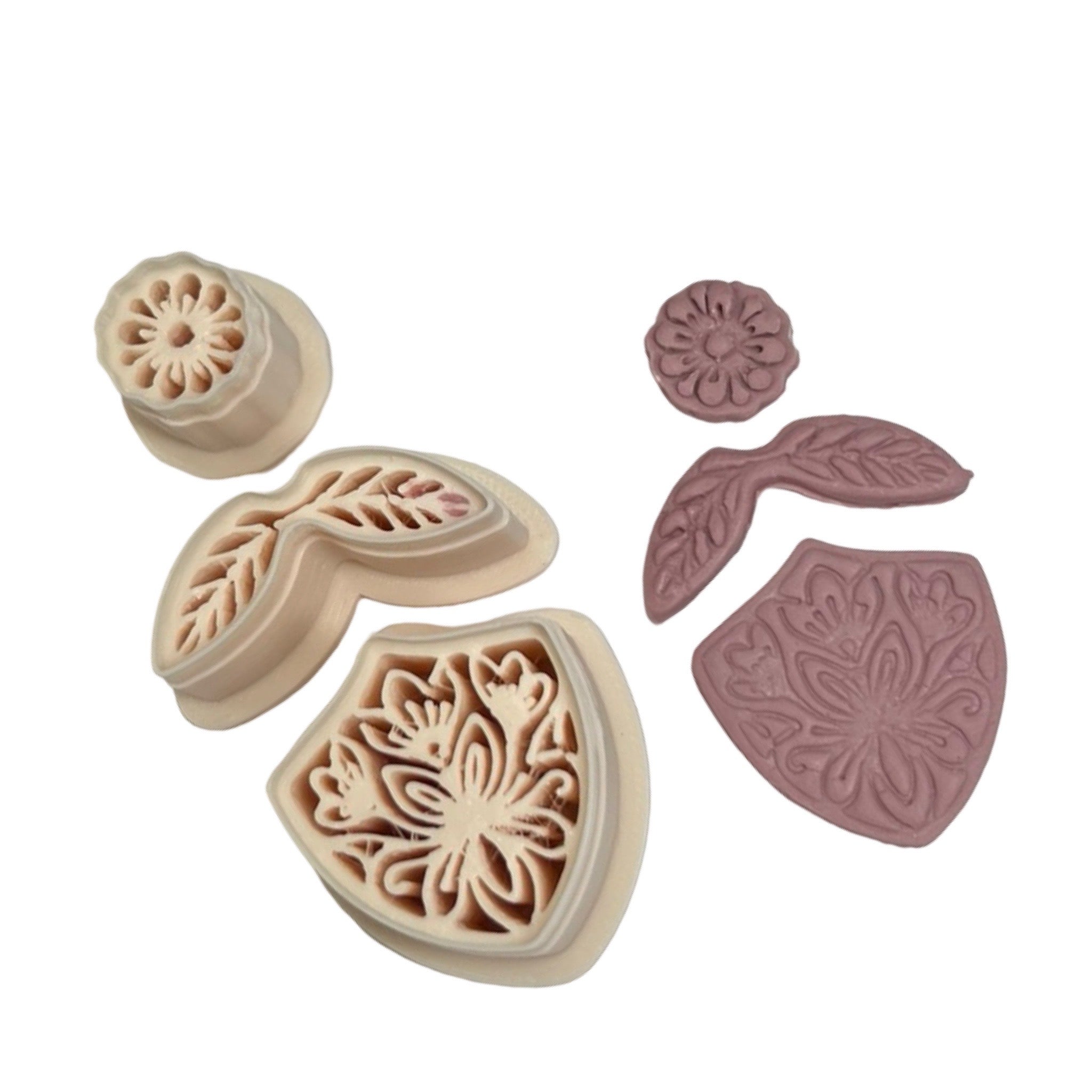 Boho Botanical Shield Polymer Clay Cutter Set
