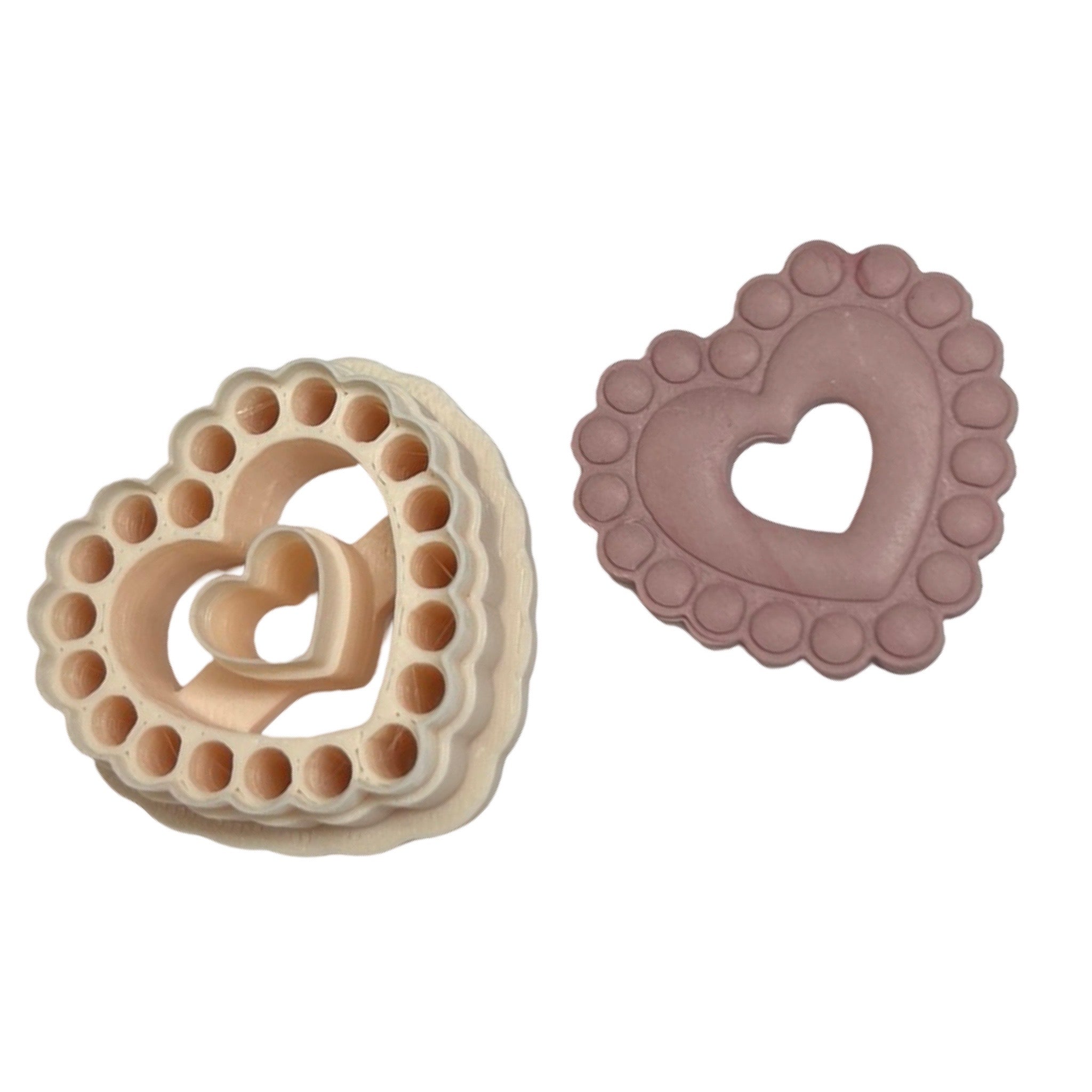 Boho Bubble Heart Frame Polymer Clay Cutter