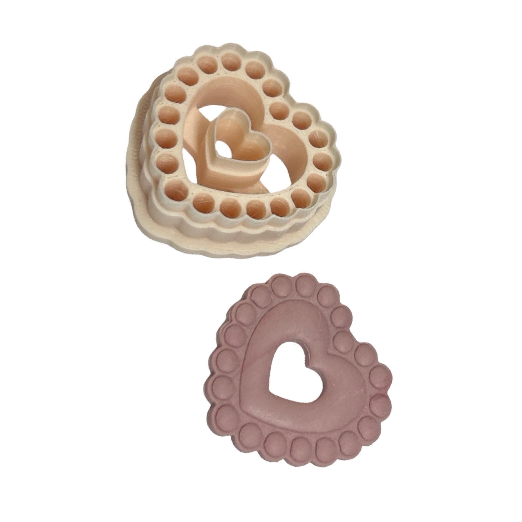 Boho Bubble Heart Frame Polymer Clay Cutter