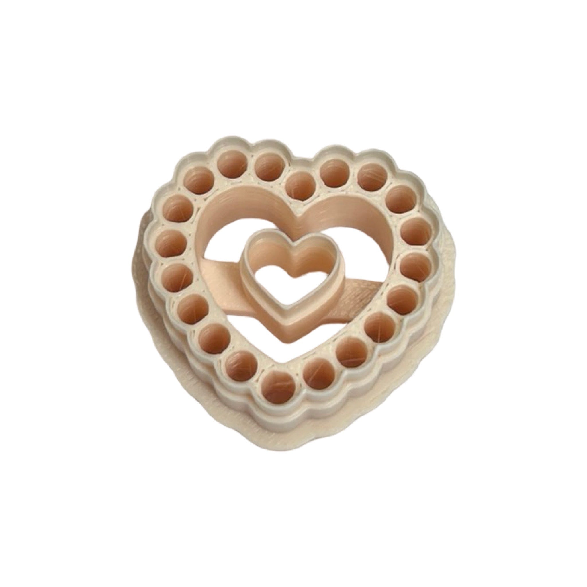 Boho Bubble Heart Frame Polymer Clay Cutter