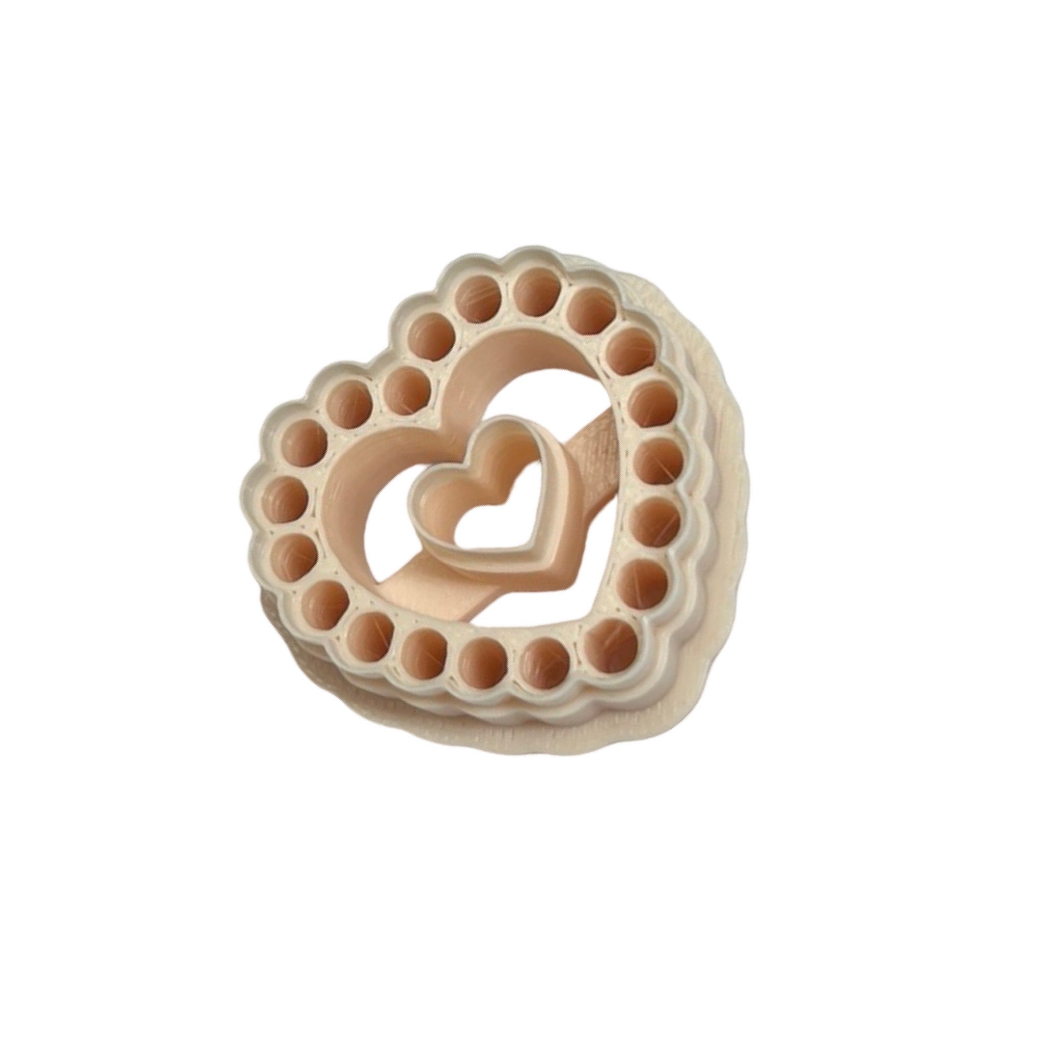 Boho Bubble Heart Frame Polymer Clay Cutter