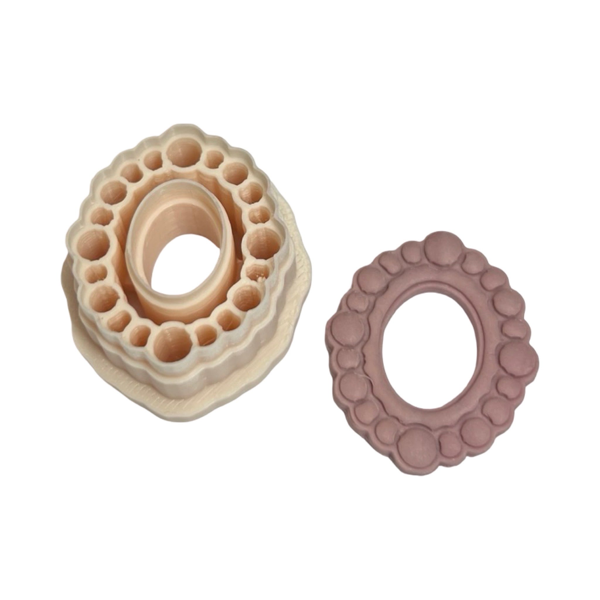 Boho Bubble Oval Frame Polymer Clay Cutter