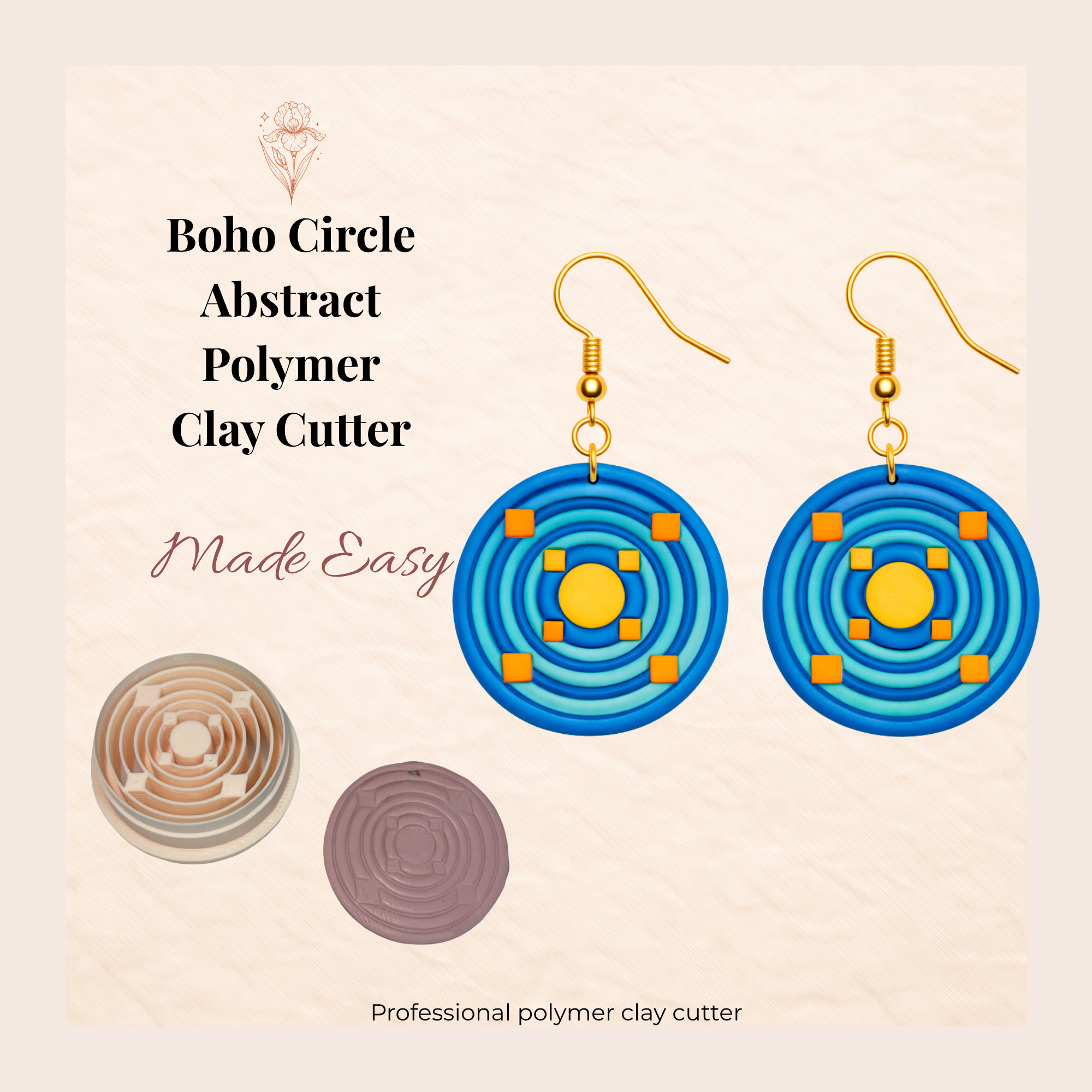 Boho Circle Abstract Polymer Clay Cutter 30-50mm | Boho Jewellery | IrisCrafts7