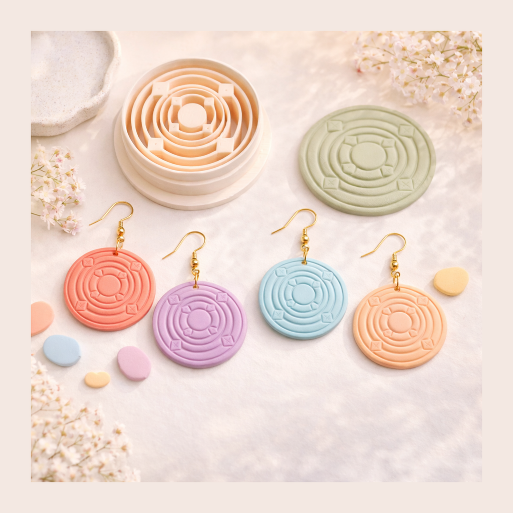 Boho Circle Abstract Polymer Clay Cutter 30-50mm | Boho Jewellery | IrisCrafts7