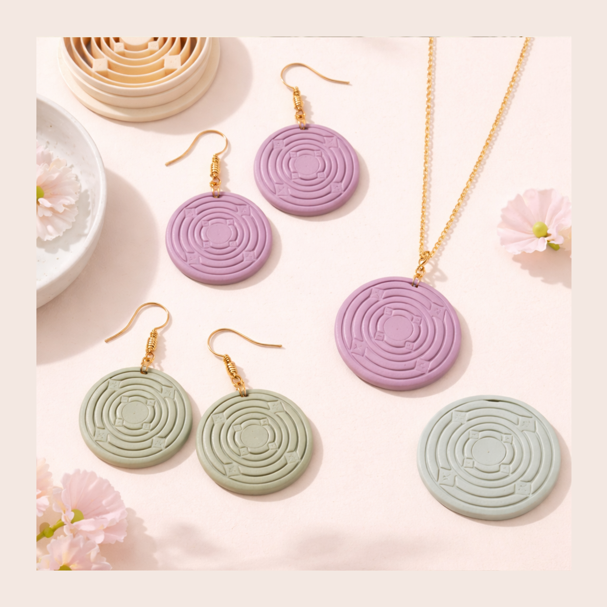 Boho Circle Abstract Polymer Clay Cutter 30-50mm | Boho Jewellery | IrisCrafts7
