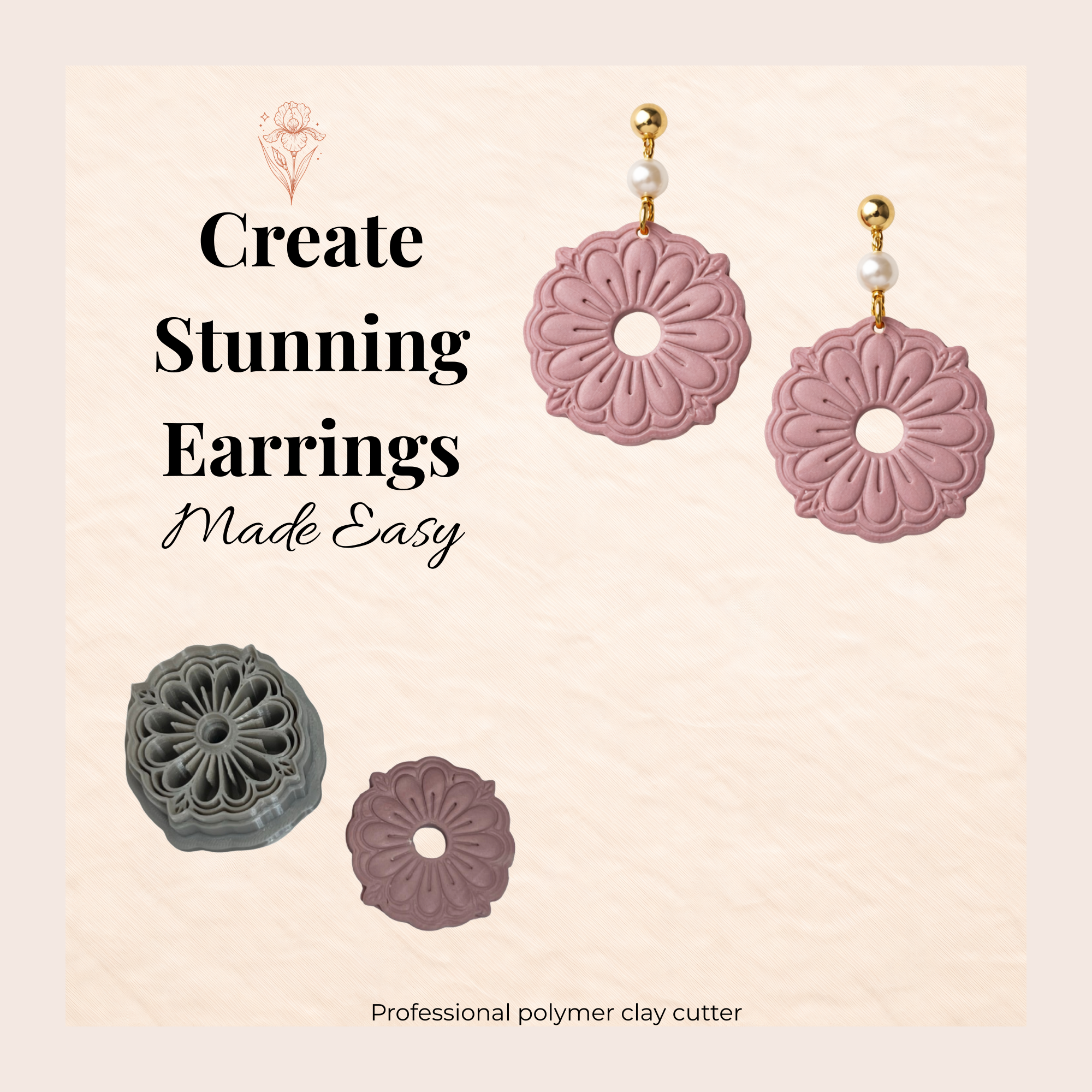 Boho Daisy Polymer Clay Cutter for Earrings
