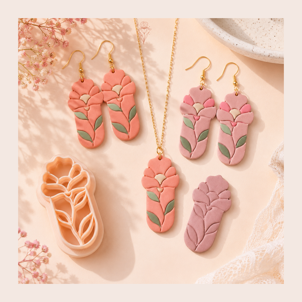 Boho Flower 23 Polymer Clay Cutter | 35–55mm | Floral Clay Cutter | Earring Jewellery Making Tool