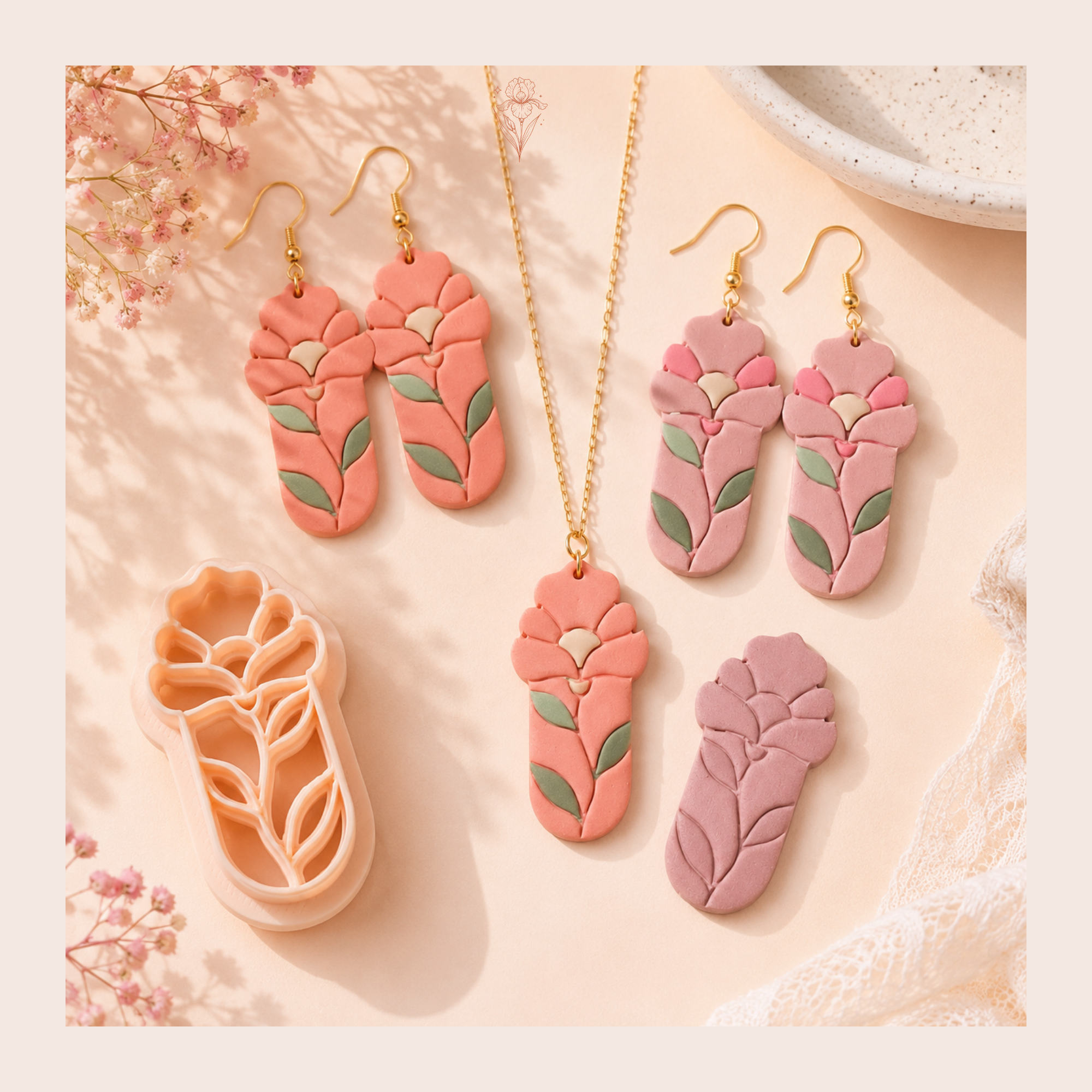 Boho Flower 23 Polymer Clay Cutter | 35–55mm | Floral Clay Cutter | Earring Jewellery Making Tool