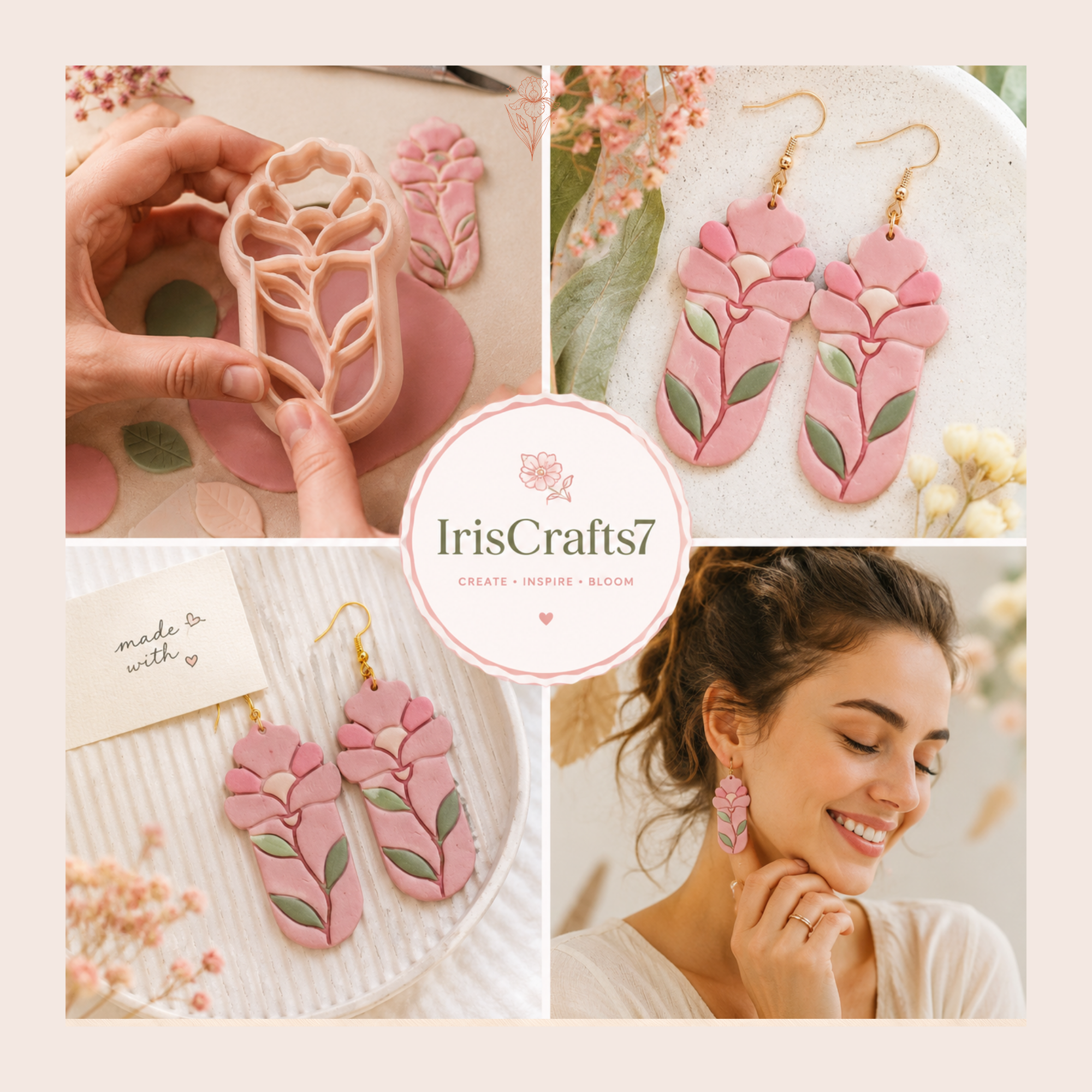 Boho Flower 23 Polymer Clay Cutter | 35–55mm | Floral Clay Cutter | Earring Jewellery Making Tool