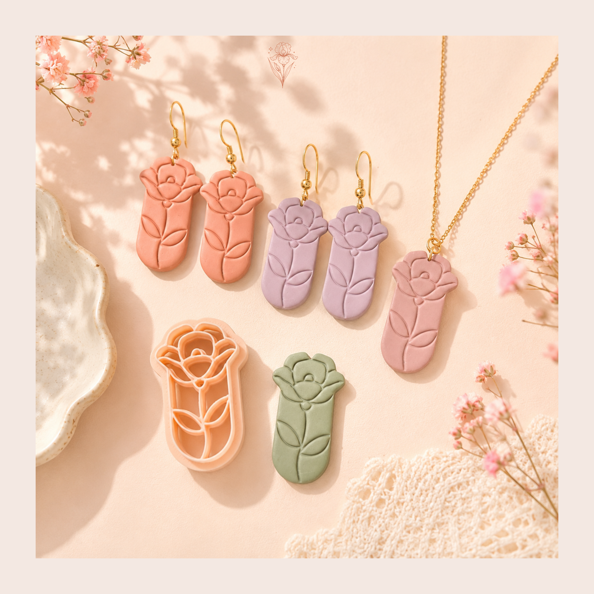 Boho Flower 26 Polymer Clay Cutter | 35–55mm | Floral Clay Cutter | Earring Jewellery Making Tool