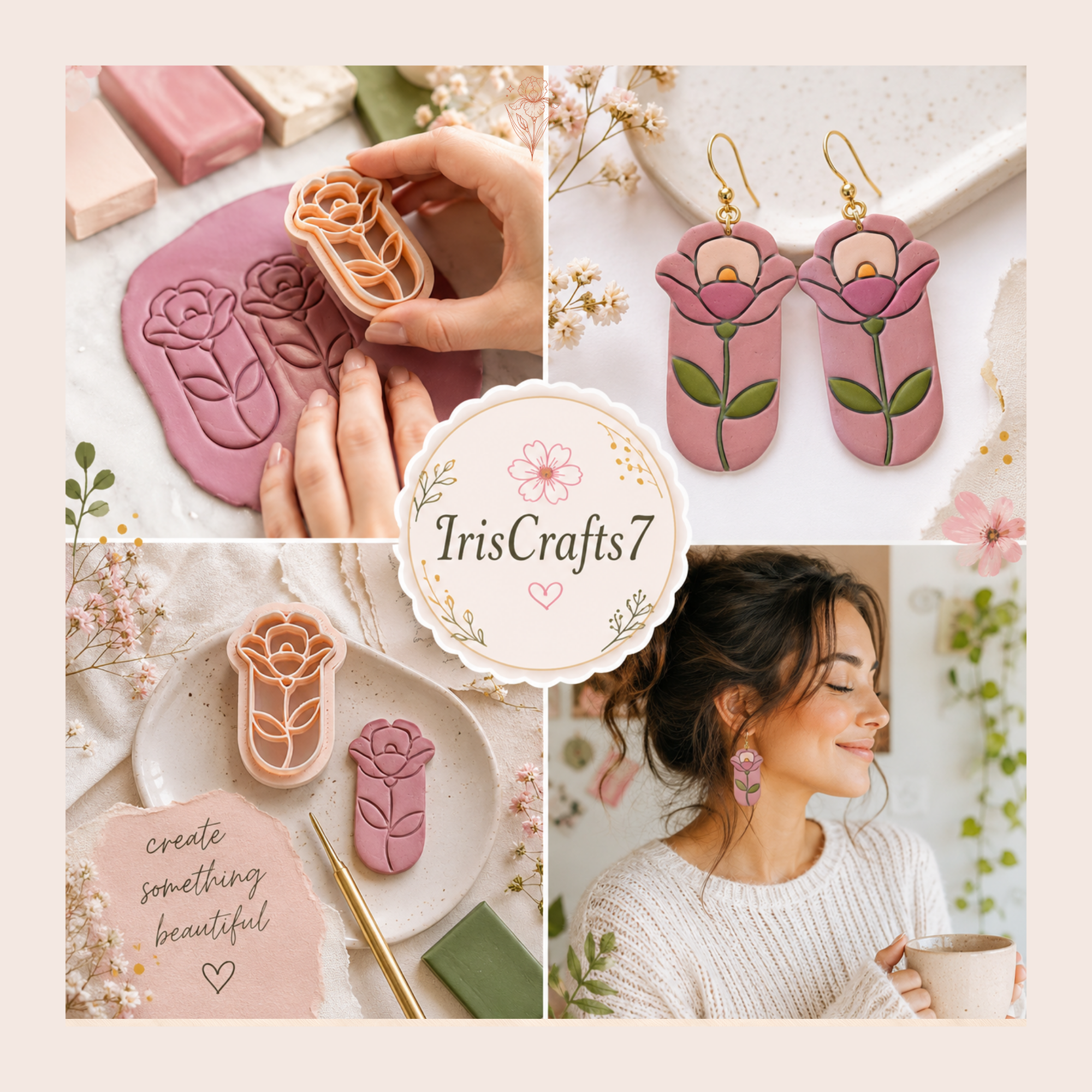 Boho Flower 26 Polymer Clay Cutter | 35–55mm | Floral Clay Cutter | Earring Jewellery Making Tool