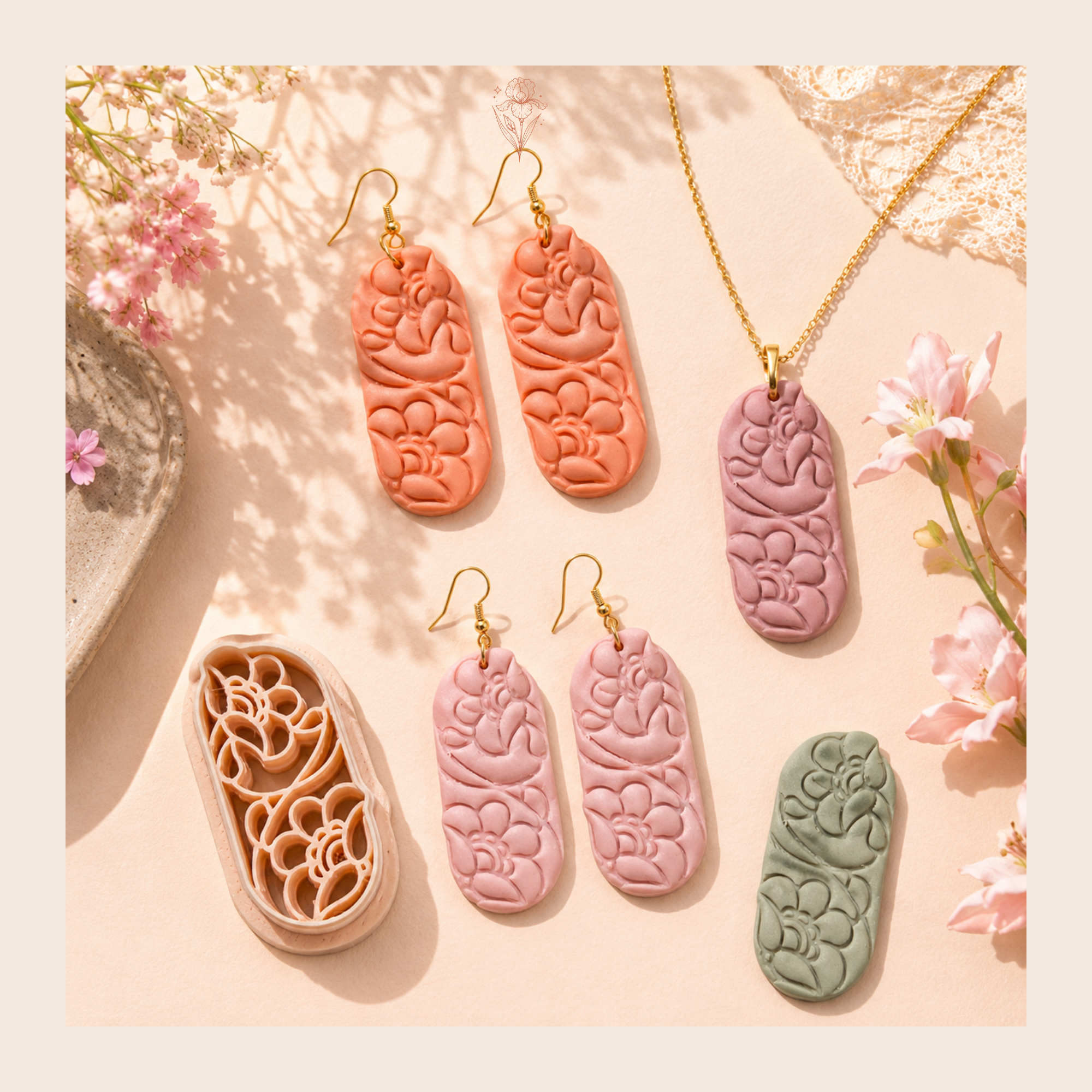 Boho Flower 27 Polymer Clay Cutter | 35–55mm | Floral Clay Cutter | Earring Jewellery Making Tool