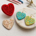 Boho Heart with Flowers 2 Polymer Clay Cutter | Floral Earring Tool