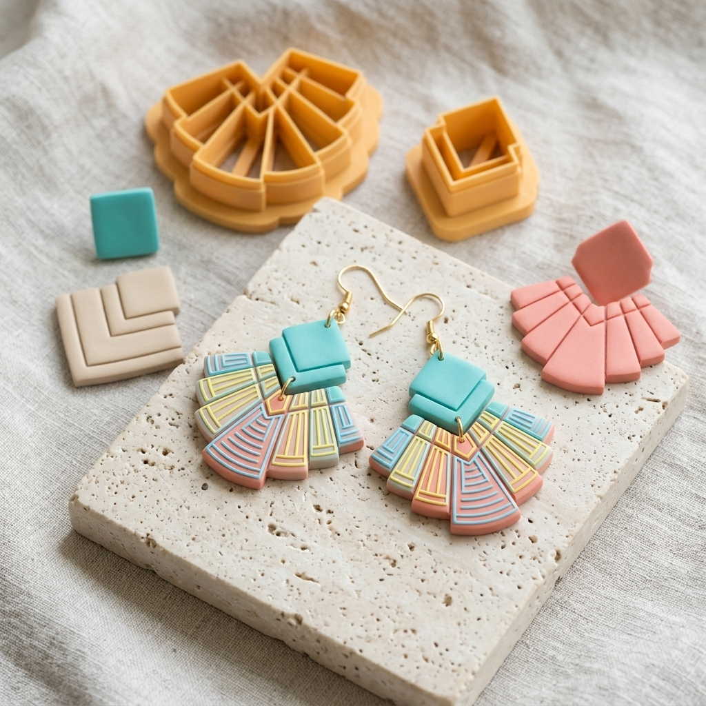 Boho Macrame 3 Polymer Clay Cutter Set | Bohemian Earring Tool