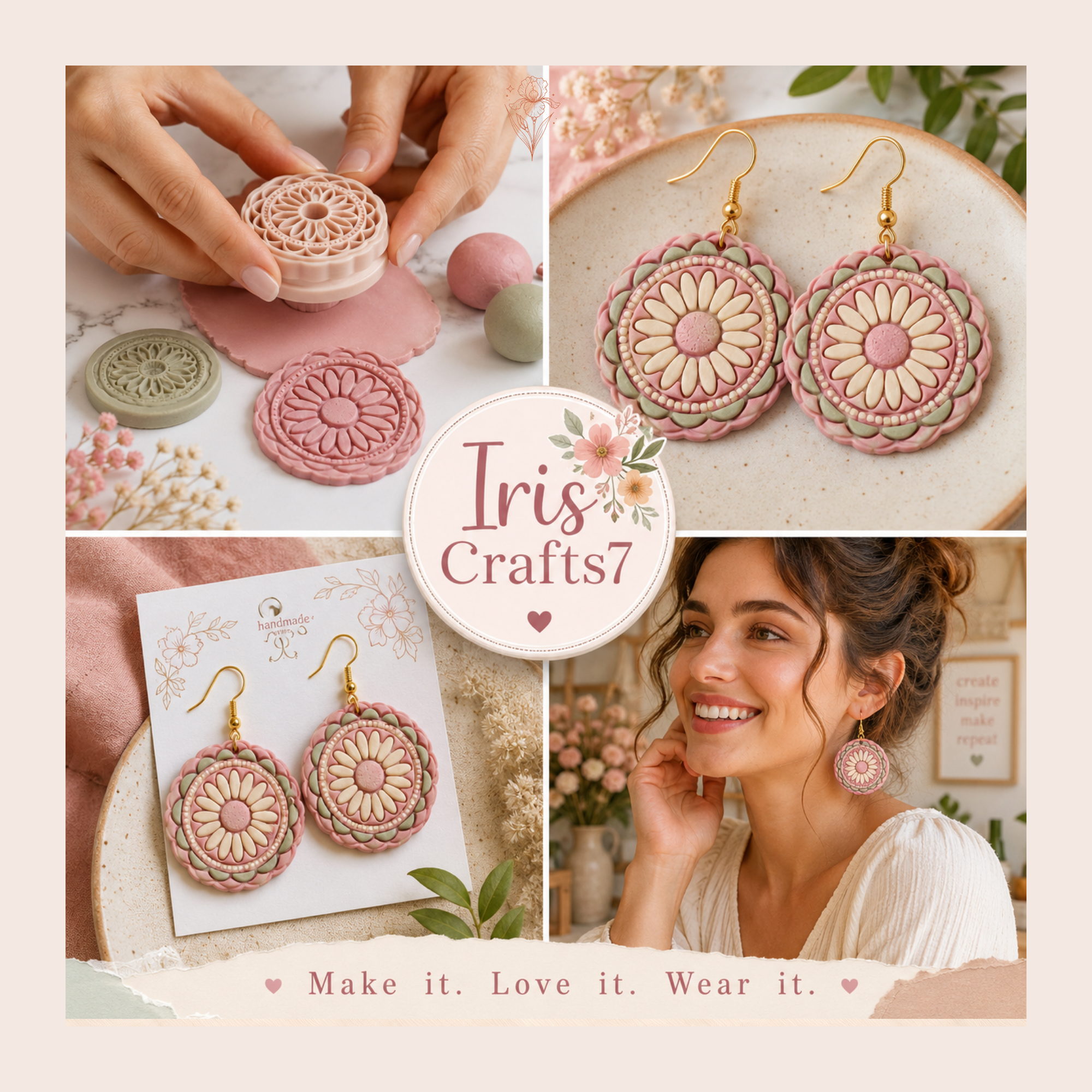Boho Mandala 6 Polymer Clay Cutter | 25–45mm | Mandala Shape Clay Cutter | Earring Jewellery Making Tool