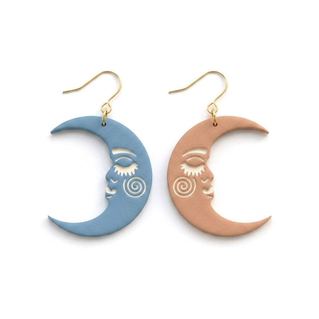 Boho Moon Polymer Clay Cutter | Celestial Earring Tool