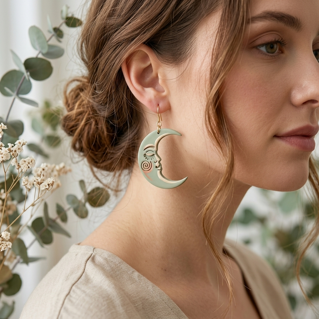 Boho Moon Polymer Clay Cutter | Celestial Earring Tool