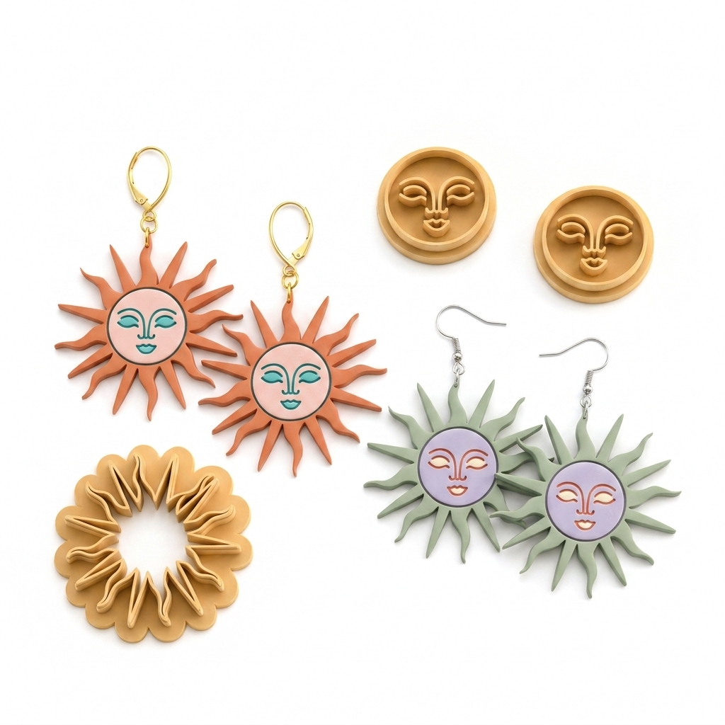 Boho Sun Polymer Clay Cutter | Celestial Earring Tool