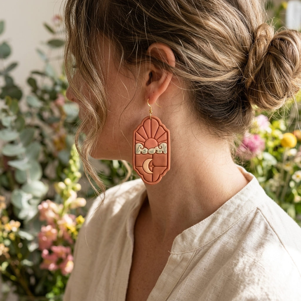 Boho Sun and Moon Polymer Clay Cutter | Celestial Earring Tool