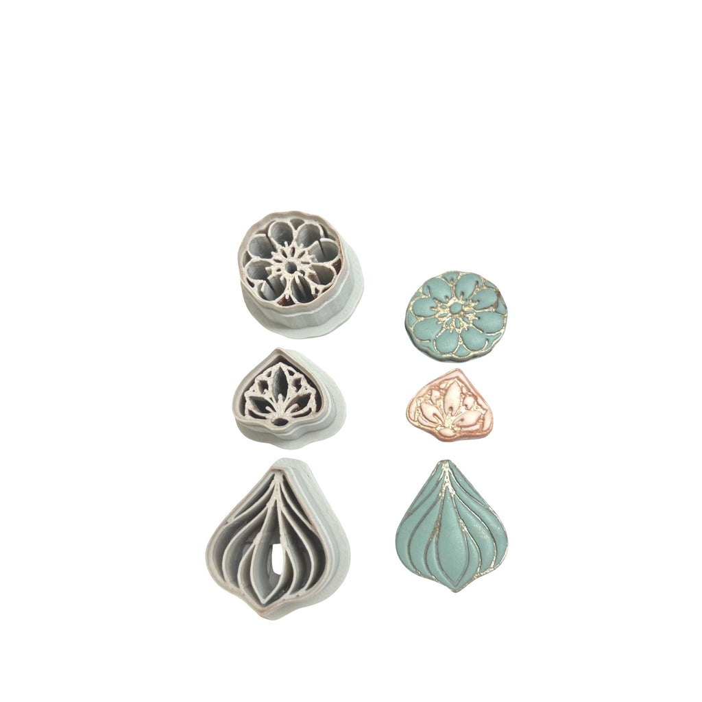 Botanical Layered Set 3 Polymer Clay Cutters