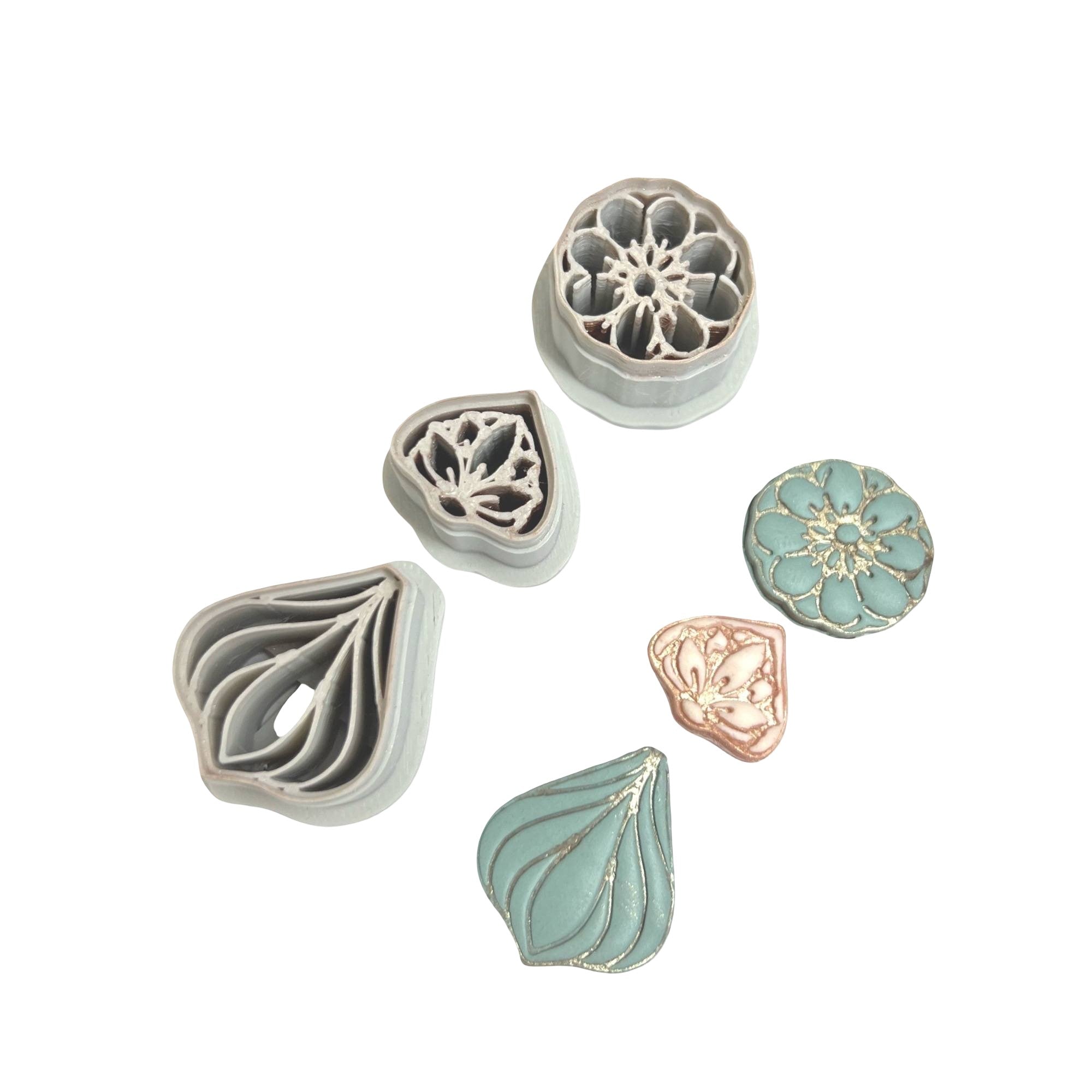 Botanical Layered Set 3 Polymer Clay Cutters