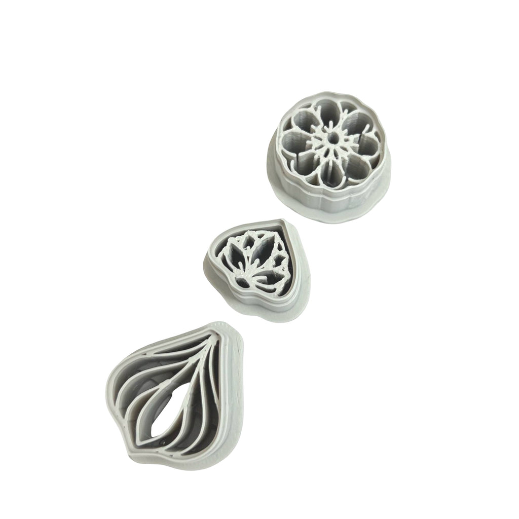 Botanical Layered Set 3 Polymer Clay Cutters
