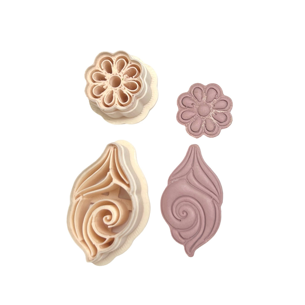 Botanical Layered Set 2 Polymer Clay Cutters for Earrings